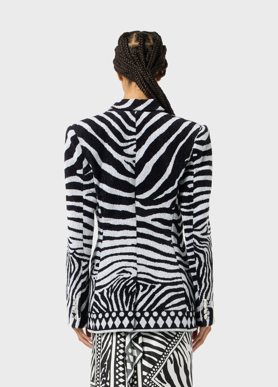 Double-breasted jacquard jacket with zebra design  Blumarine - large image number 1