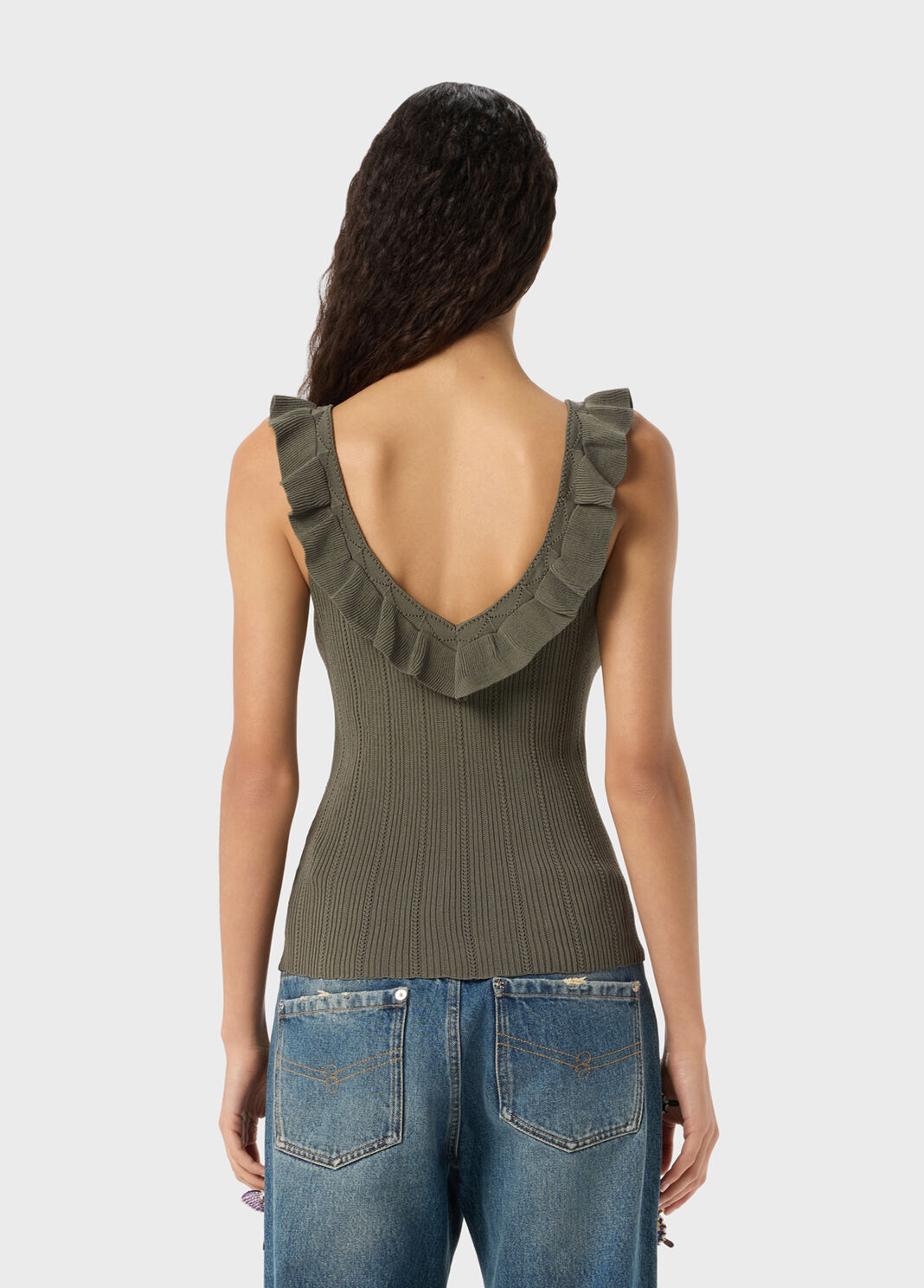 Ribbed Top with Ruffles  Blumarine - large image number 1