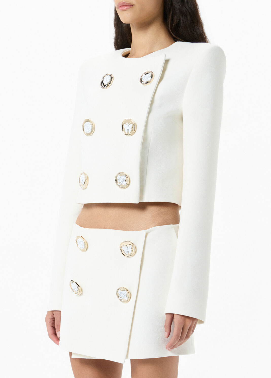 Double-breasted cady jacket with jewel buttons  Blumarine - large image number 2