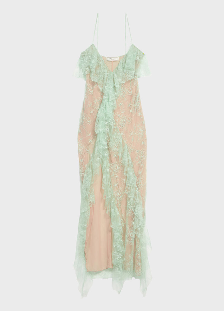 Long lace dress with flounce and slit  Blumarine - medium