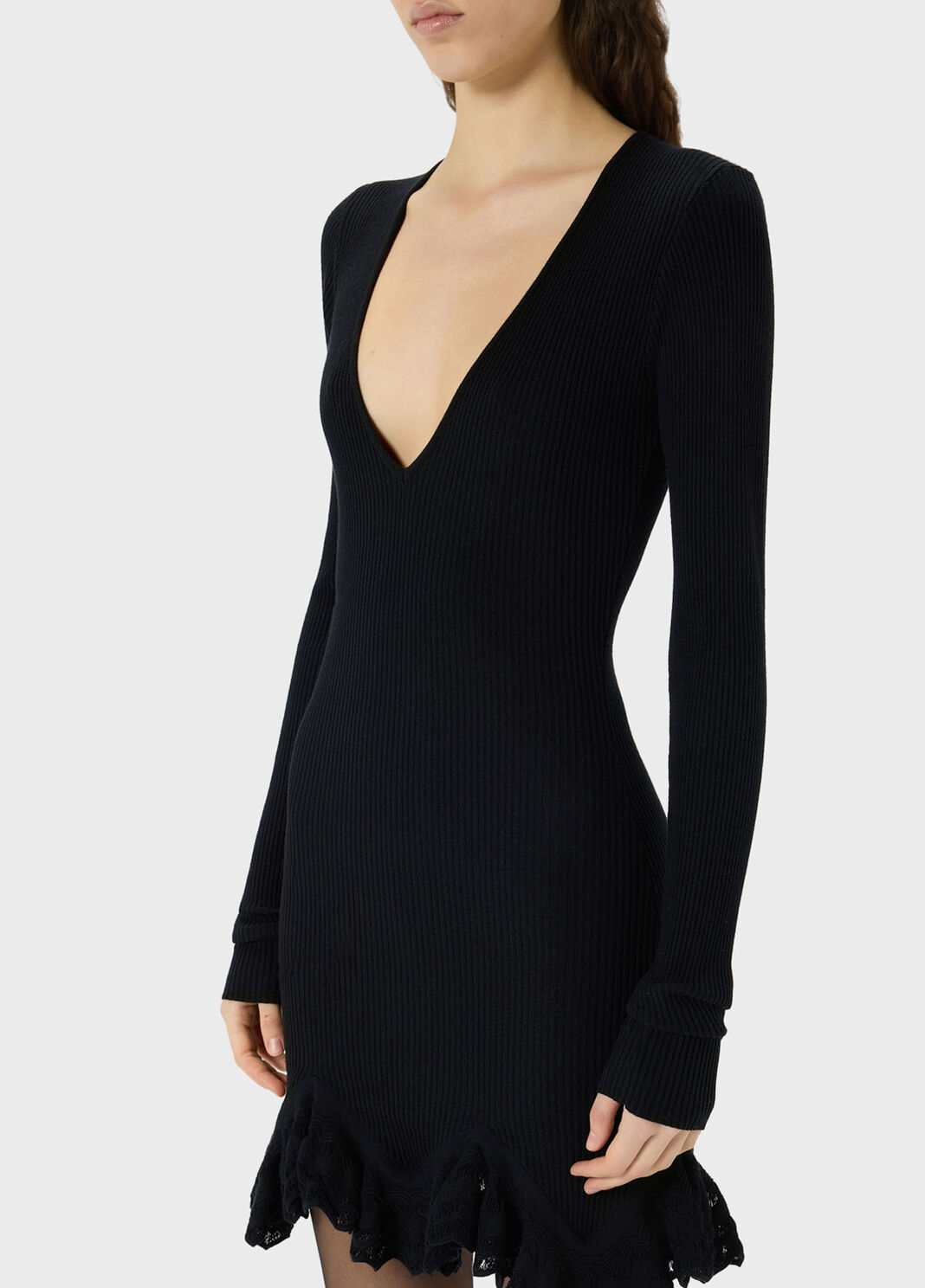 Knit dress with scalloped ruffle  Blumarine - large image number 2