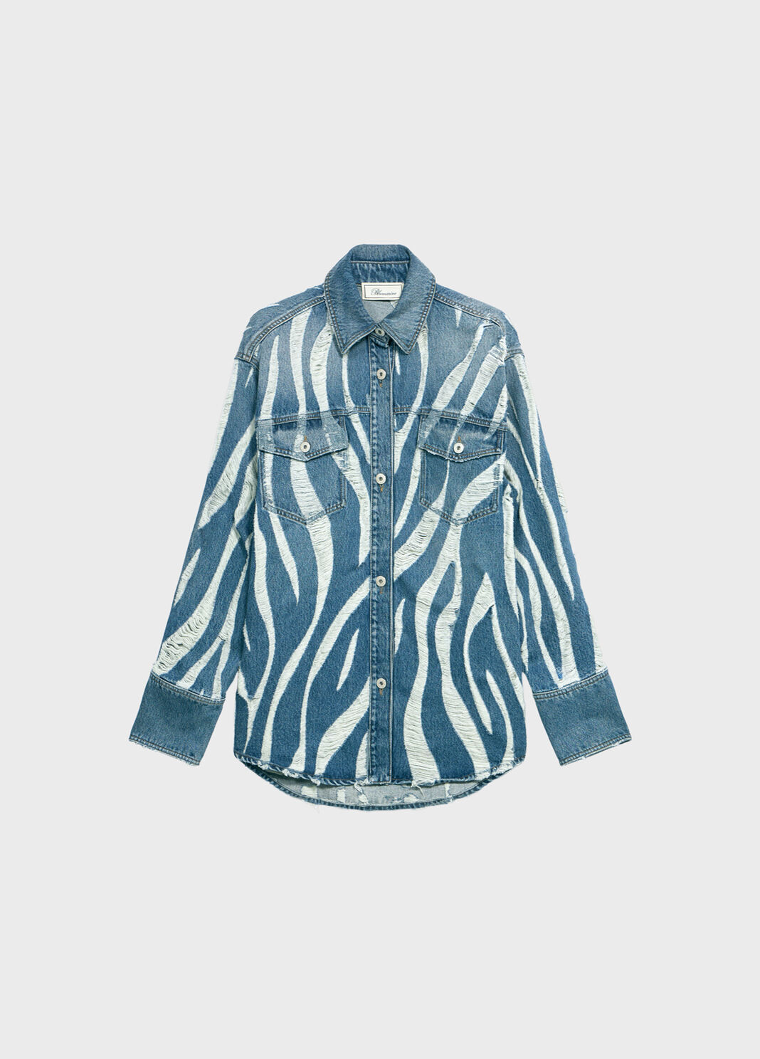 Oversized laser-etched denim shirt  Blumarine - large image number 4