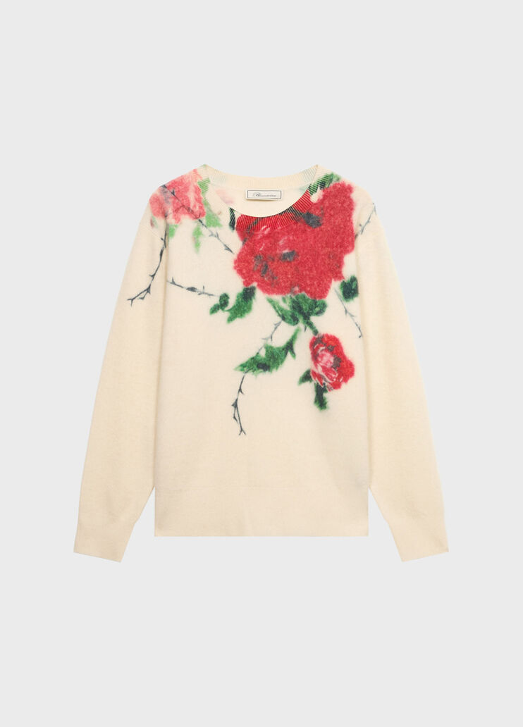 Gerippter Pullover aus Wolle und Kaschmir mit Print  Blumarine - medium