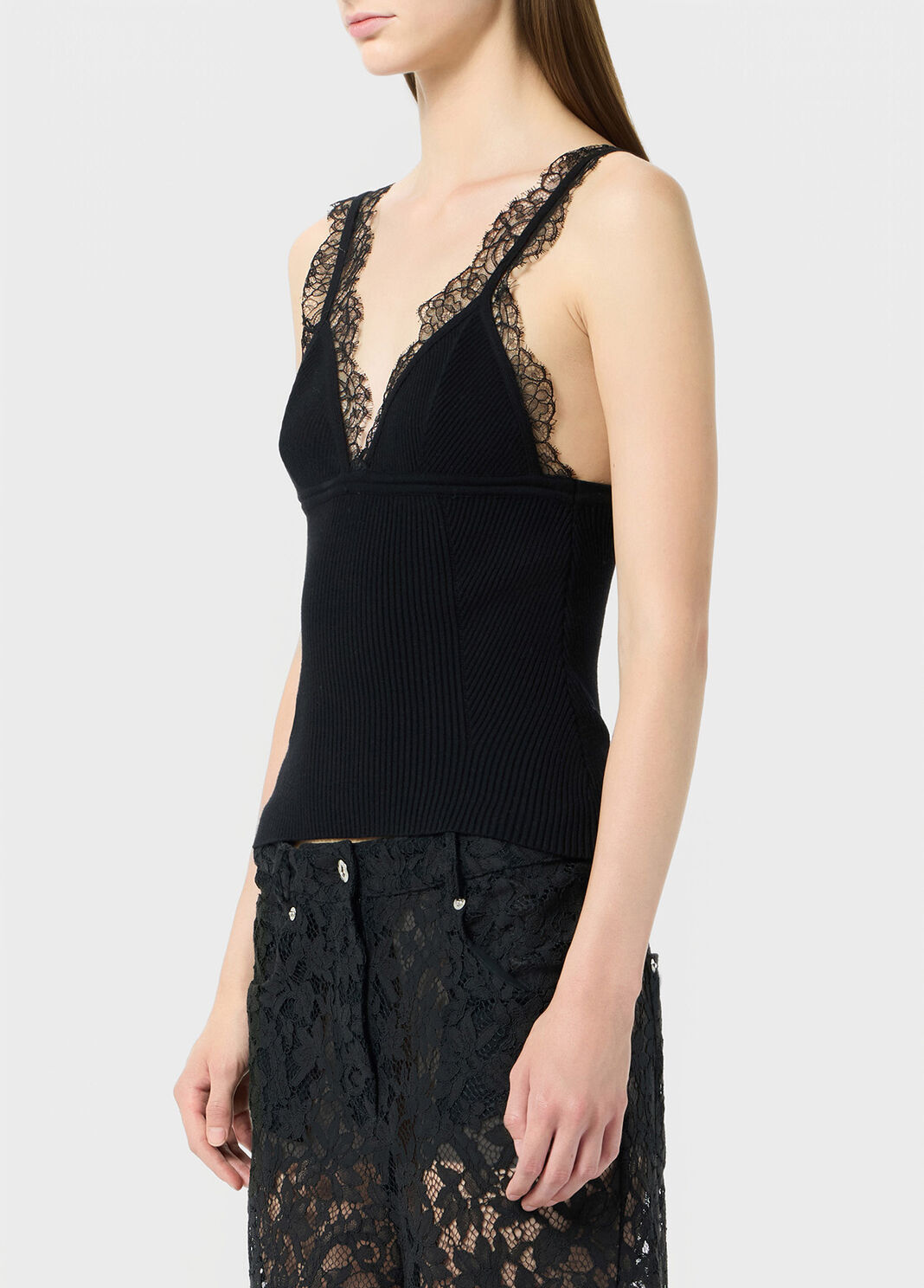 Ribbed top with lace appliqu&eacute;  Blumarine - large image number 2
