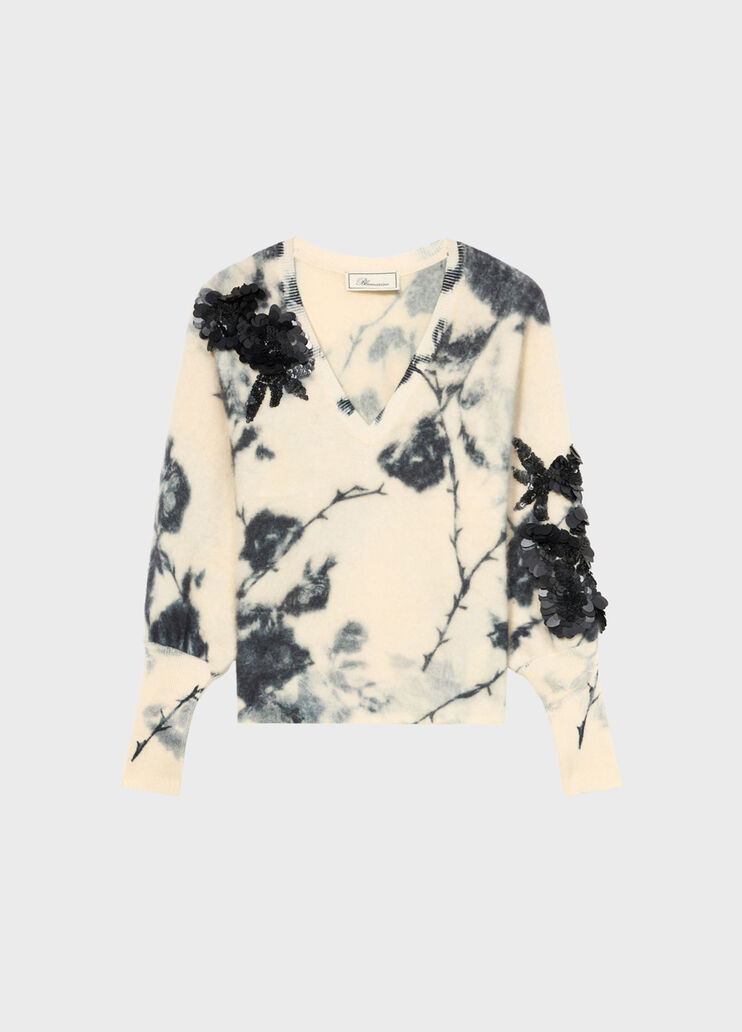 Cashmere and wool jumper with 3D flower print  Blumarine - medium