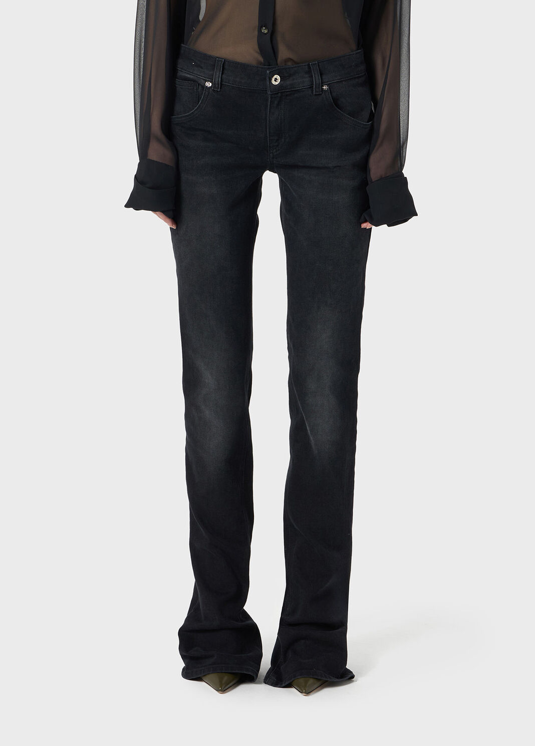 Skinny jeans with rose embroidery  Blumarine - large image number 0