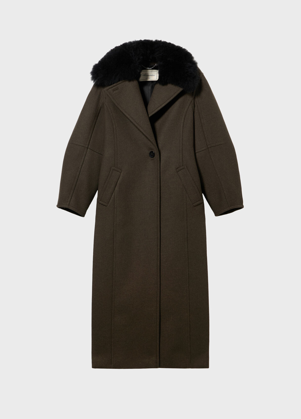 Long coat with faux fur collar - Blumarine Long coat with faux fur collar - Blumarine
