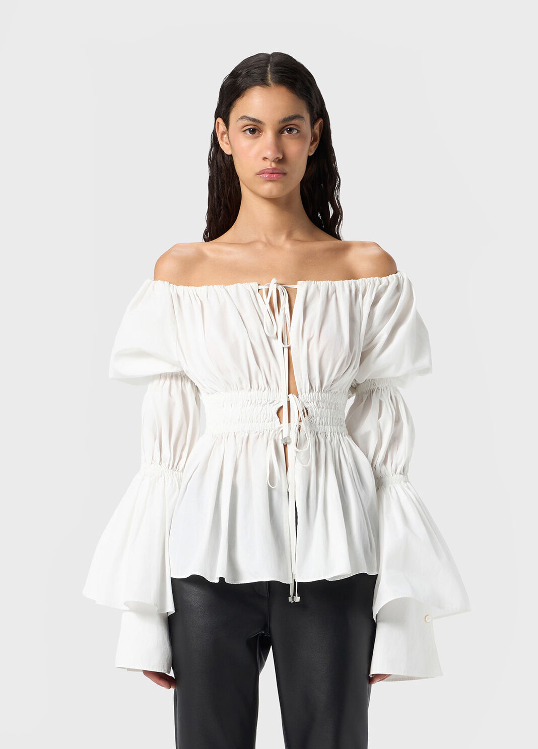 Technical fabric shirt with gathering  Blumarine - large image number 0