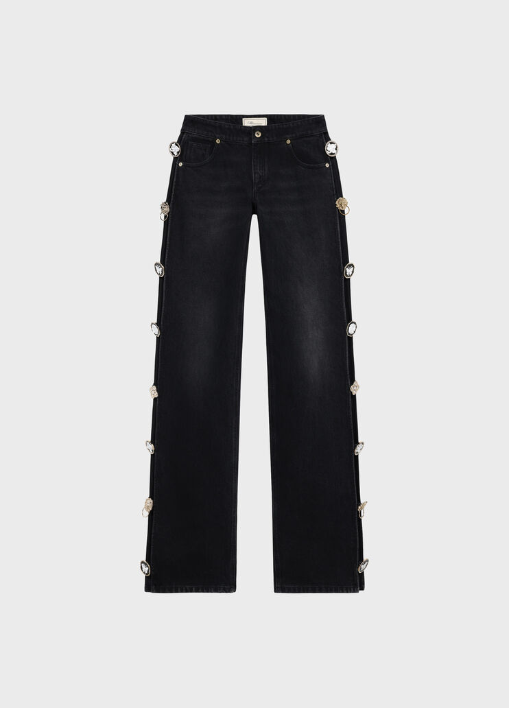 Wide-leg jeans with jewel buttons  Blumarine - medium