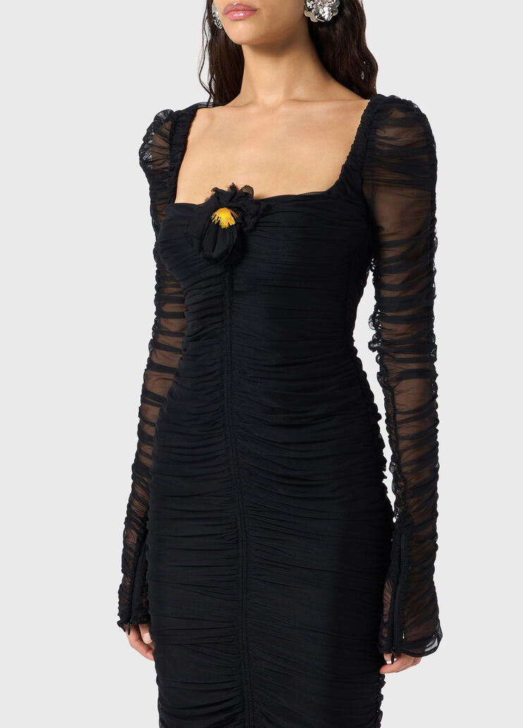 Midi-kleid aus tüll mit anstecknadel  Blumarine - large image number 2