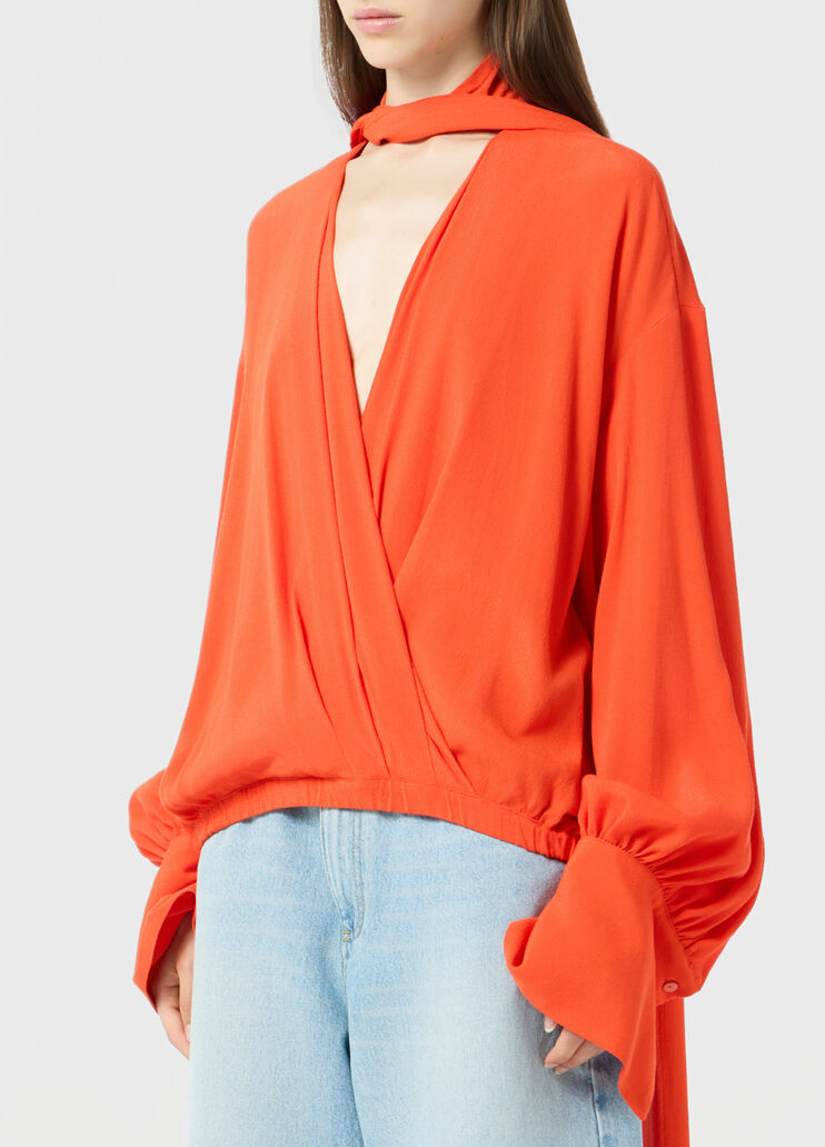 Marocaine wrap blouse with pussy-bow  Blumarine - large image number 2