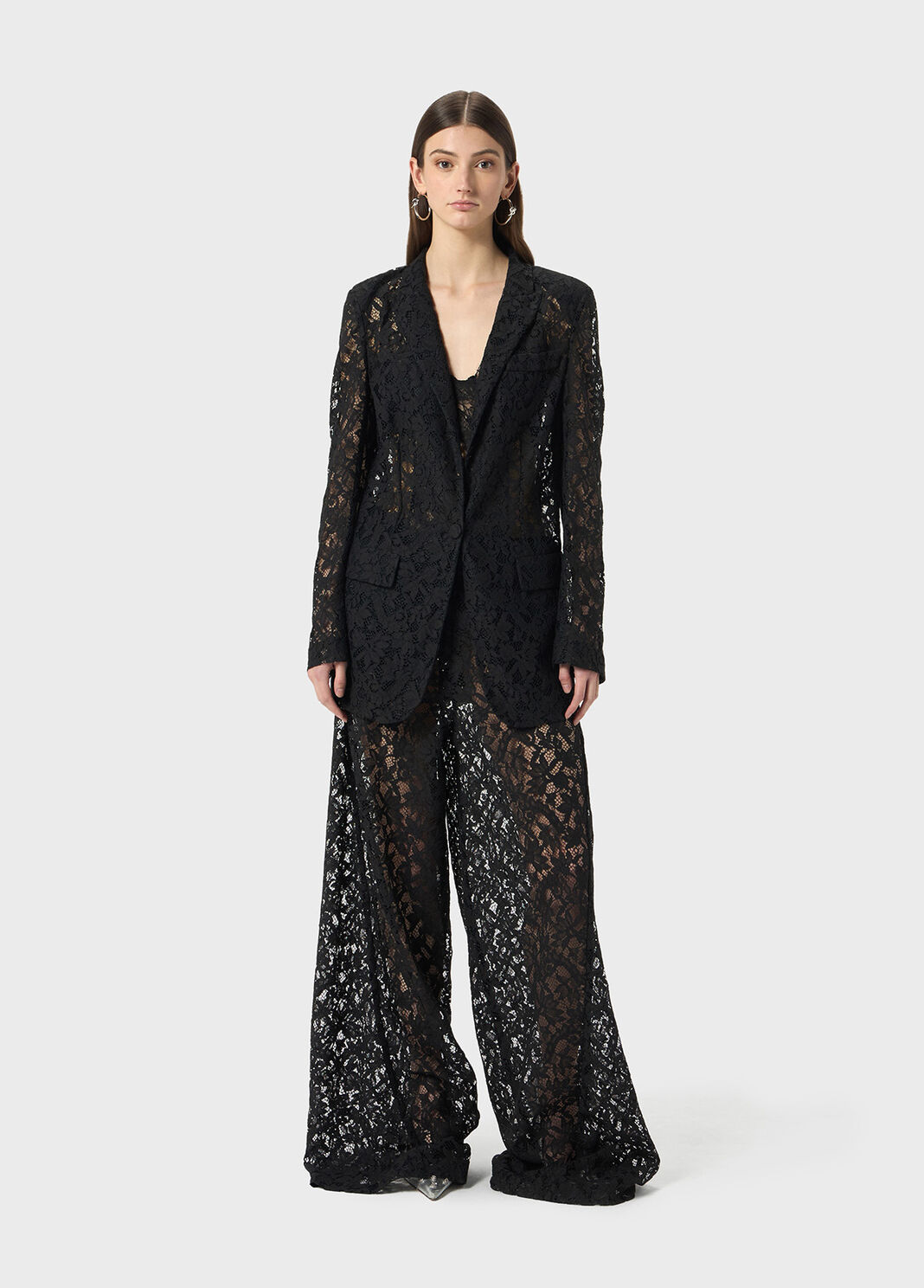 Single-breasted jacket in r&eacute;brod&eacute; lace  Blumarine - large image number 3