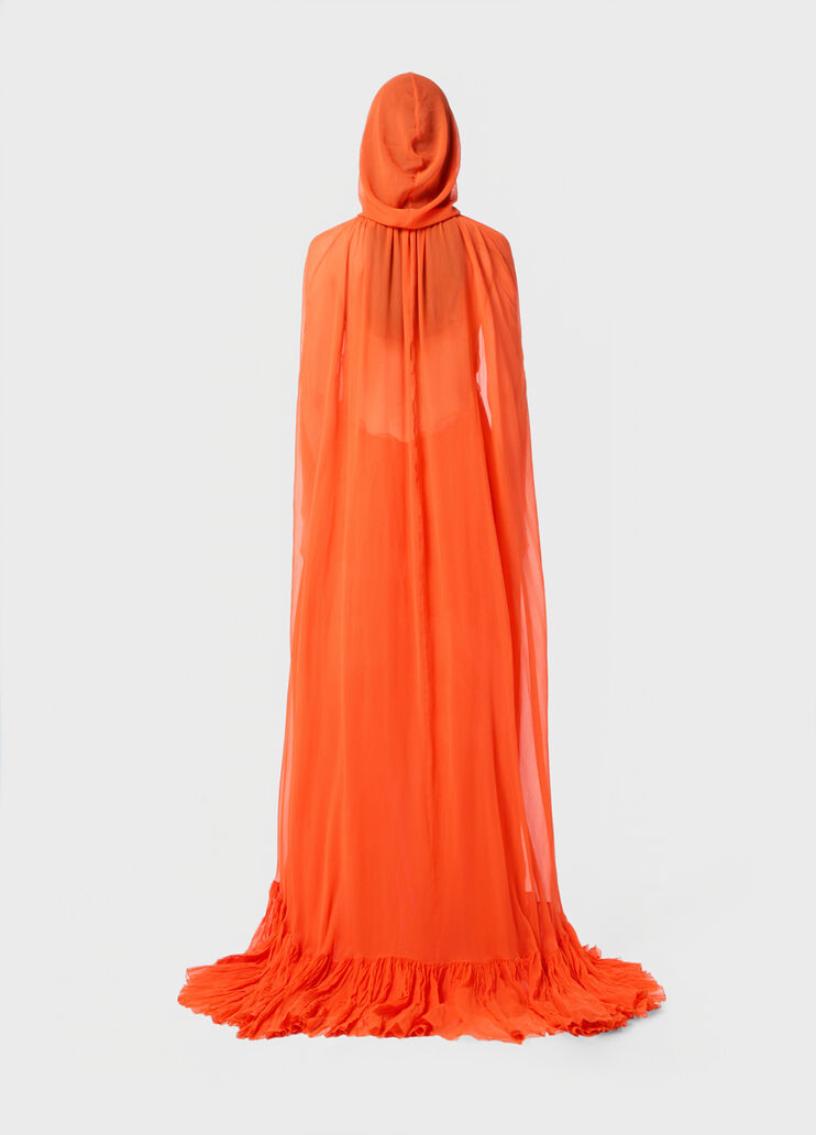 Georgette cape with hood and pleated ruffle  Blumarine - large image number 1