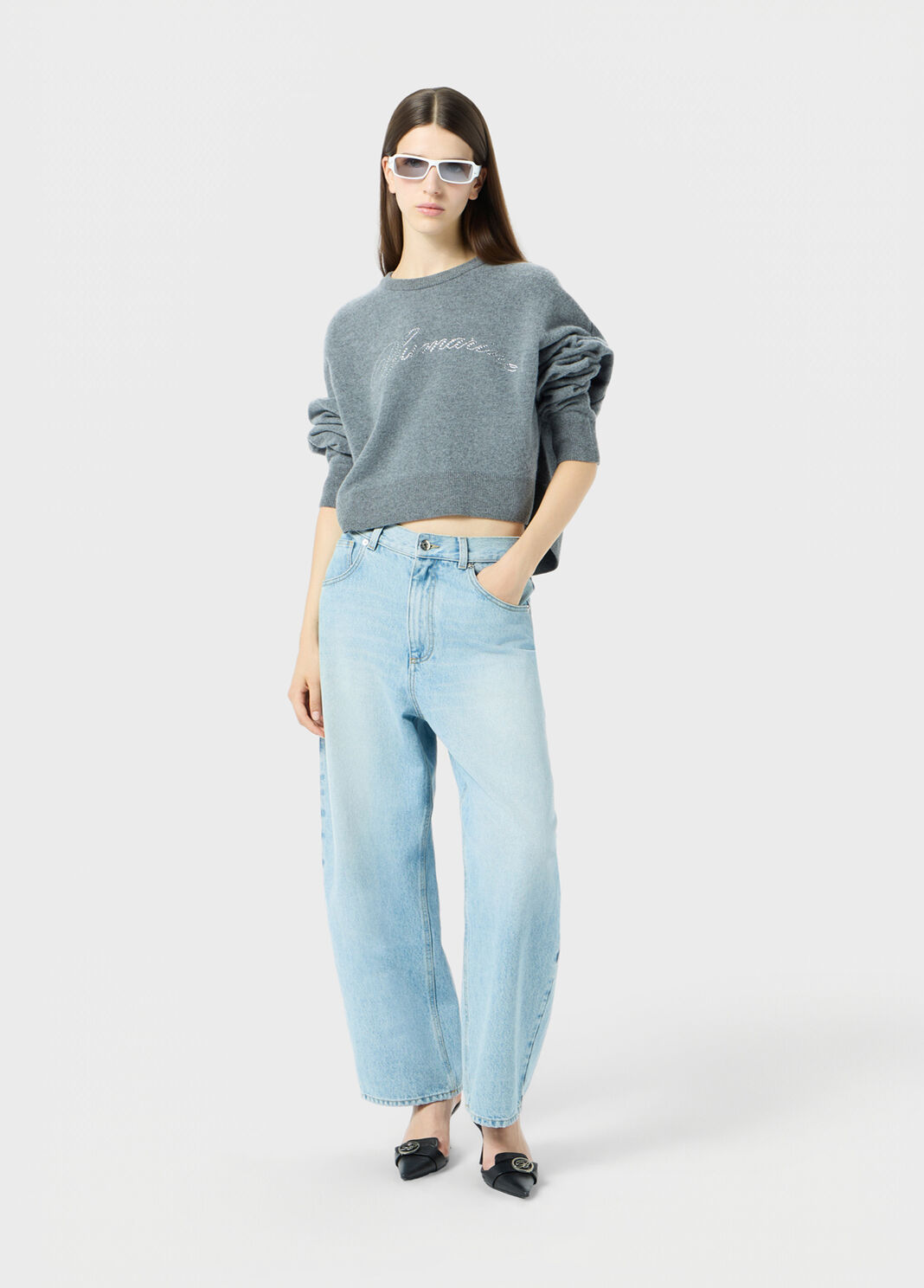 Baggy stonewashed denim jeans  Blumarine - large image number 3