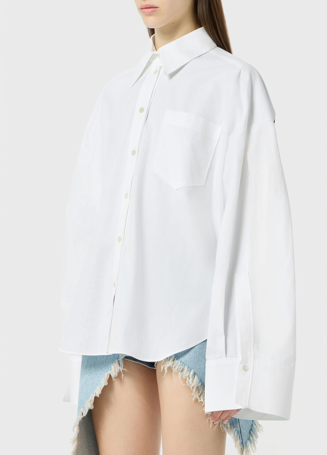 Oversized poplin shirt with print on the back  Blumarine - large image number 2