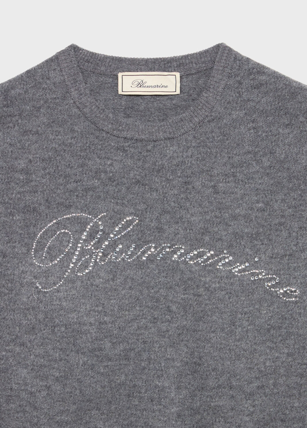 Wool jumper with rhinestone-detailed logo embroidery  Blumarine - large image number 6