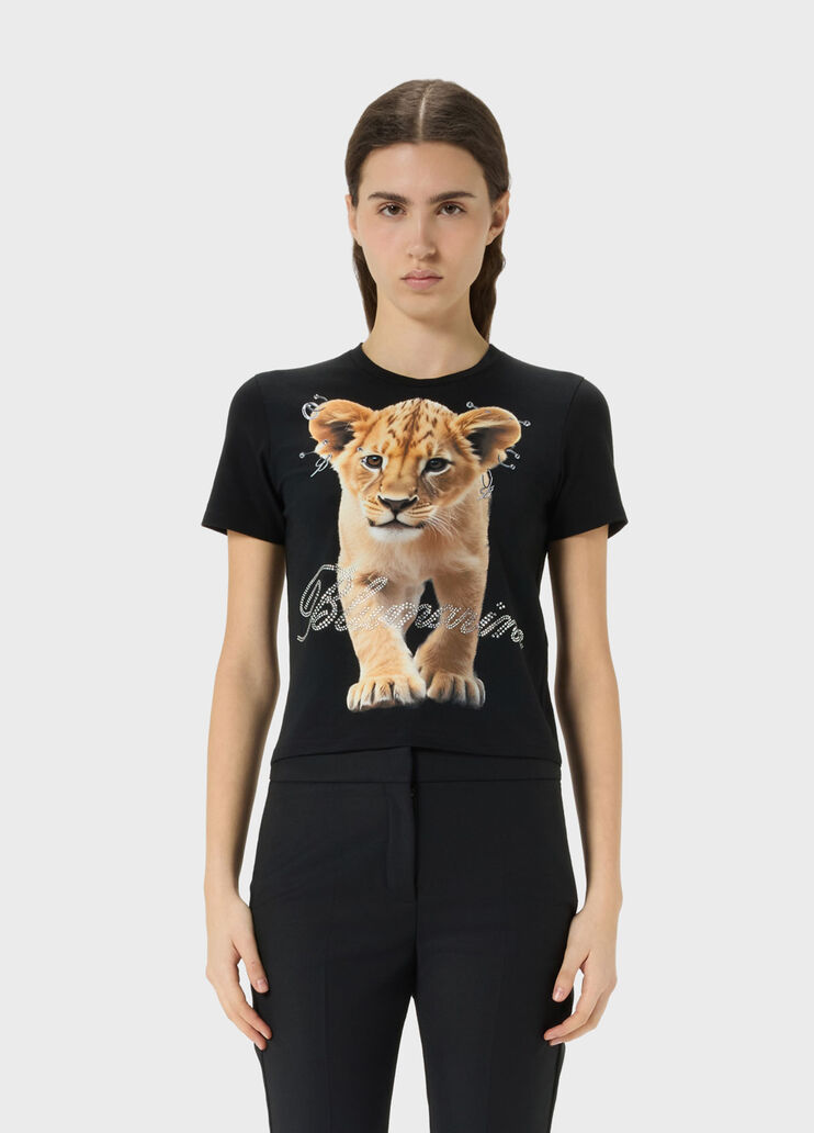 Jersey T-shirt with print and Blumarine logo  Blumarine - medium