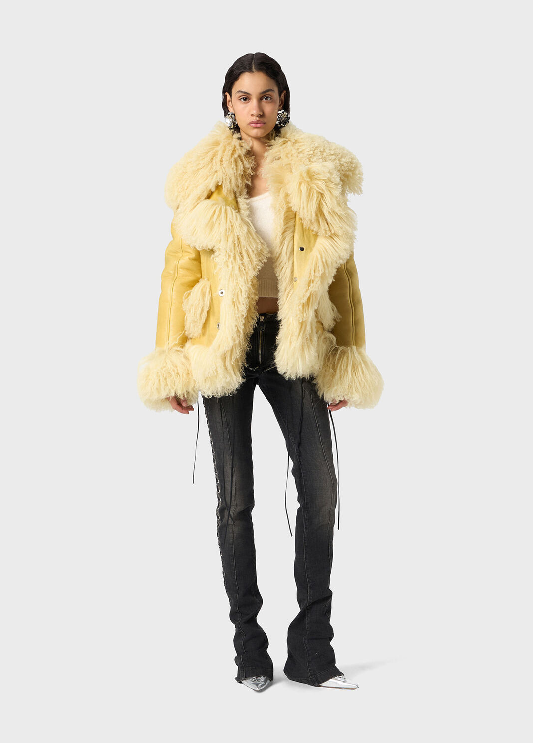 Shearling coat with lapels  Blumarine - large image number 3