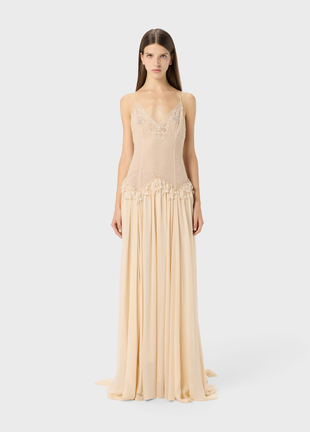 Langes Kleid aus Chantilly-Spitze und Georgette  Blumarine - large image number 0