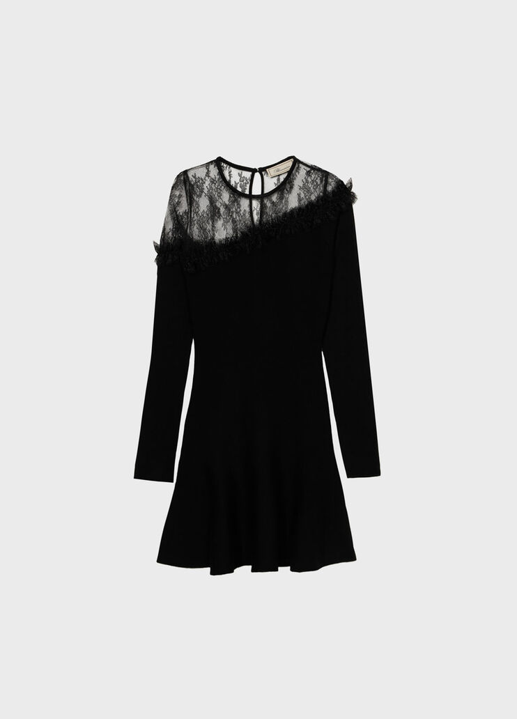 Wool dress with tulle yoke  Blumarine - medium