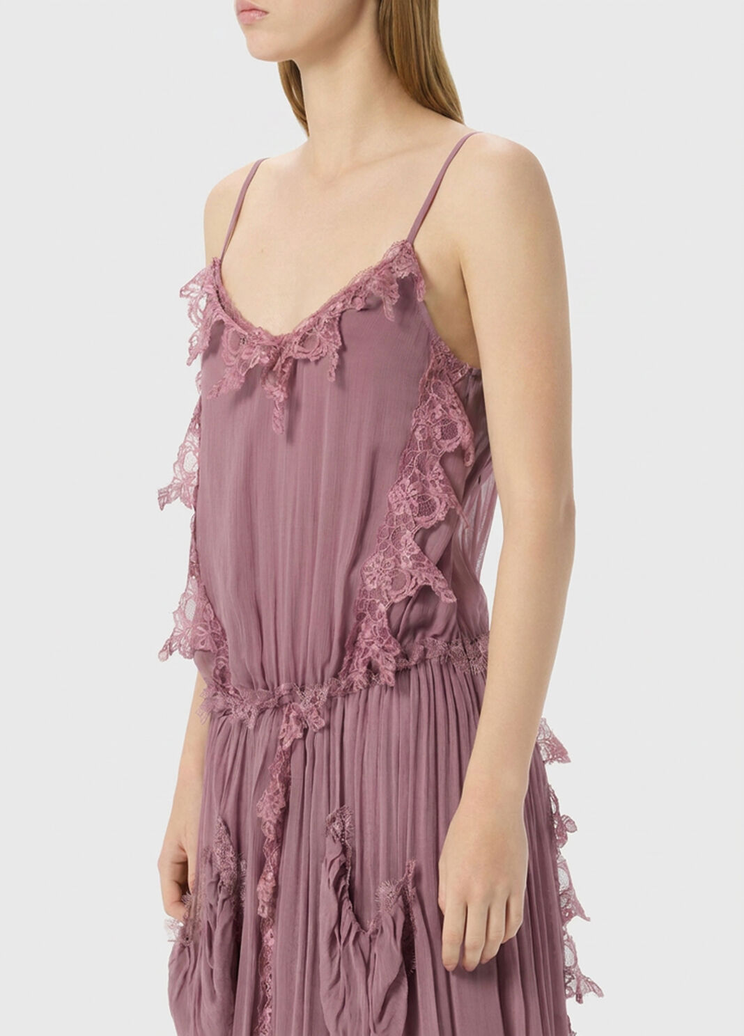 Long crepon dress with lace detailing  Blumarine - large image number 2