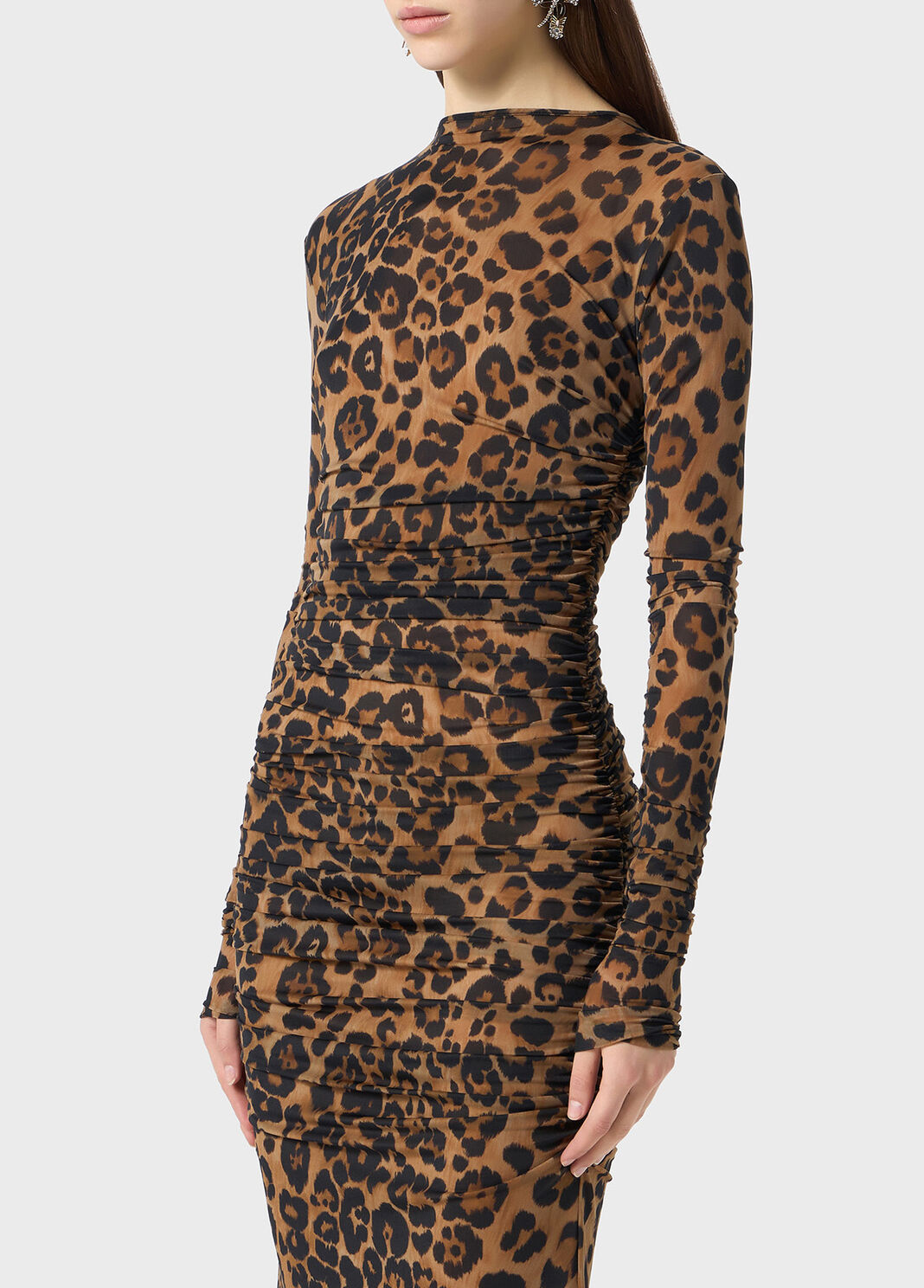 Long second-skin jersey dress with animal print  Blumarine - large image number 2