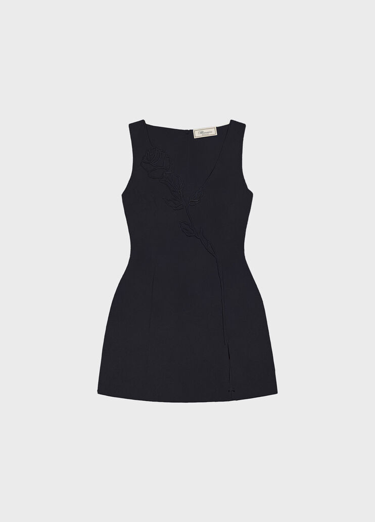 Robe courte en cady avec rose brod&eacute;e  Blumarine - medium