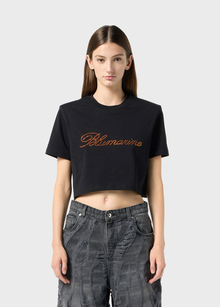 Cropped jersey T-shirt with embroidery  Blumarine - medium