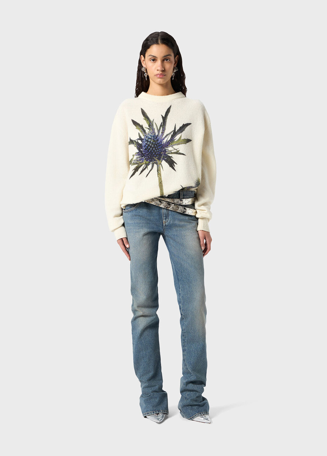 Wool printed pullover with embroidery  Blumarine - large image number 3