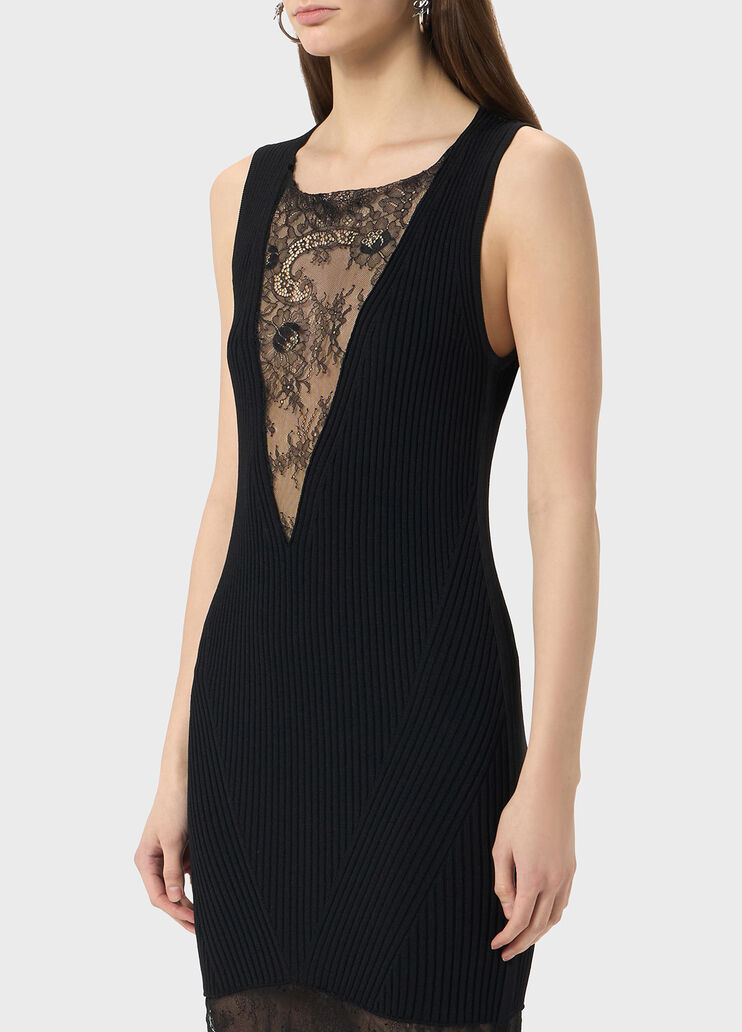 Robe longue en maille avec dentelle  Blumarine - large image number 2