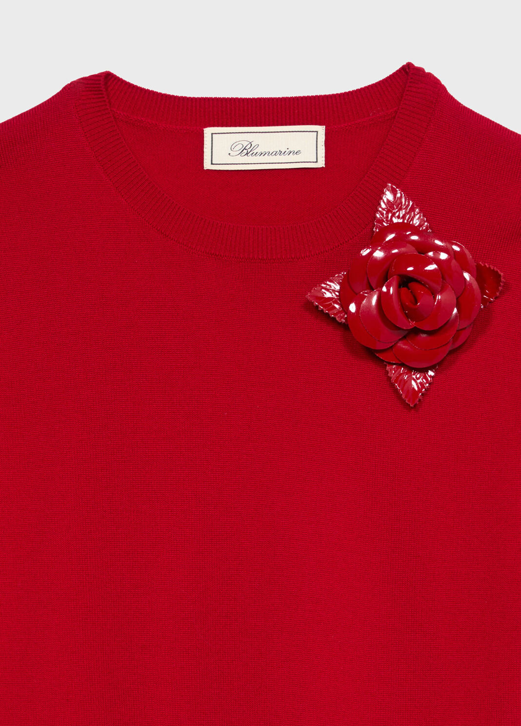 Jumper with patent leather brooch and undulated hem  Blumarine - large image number 6
