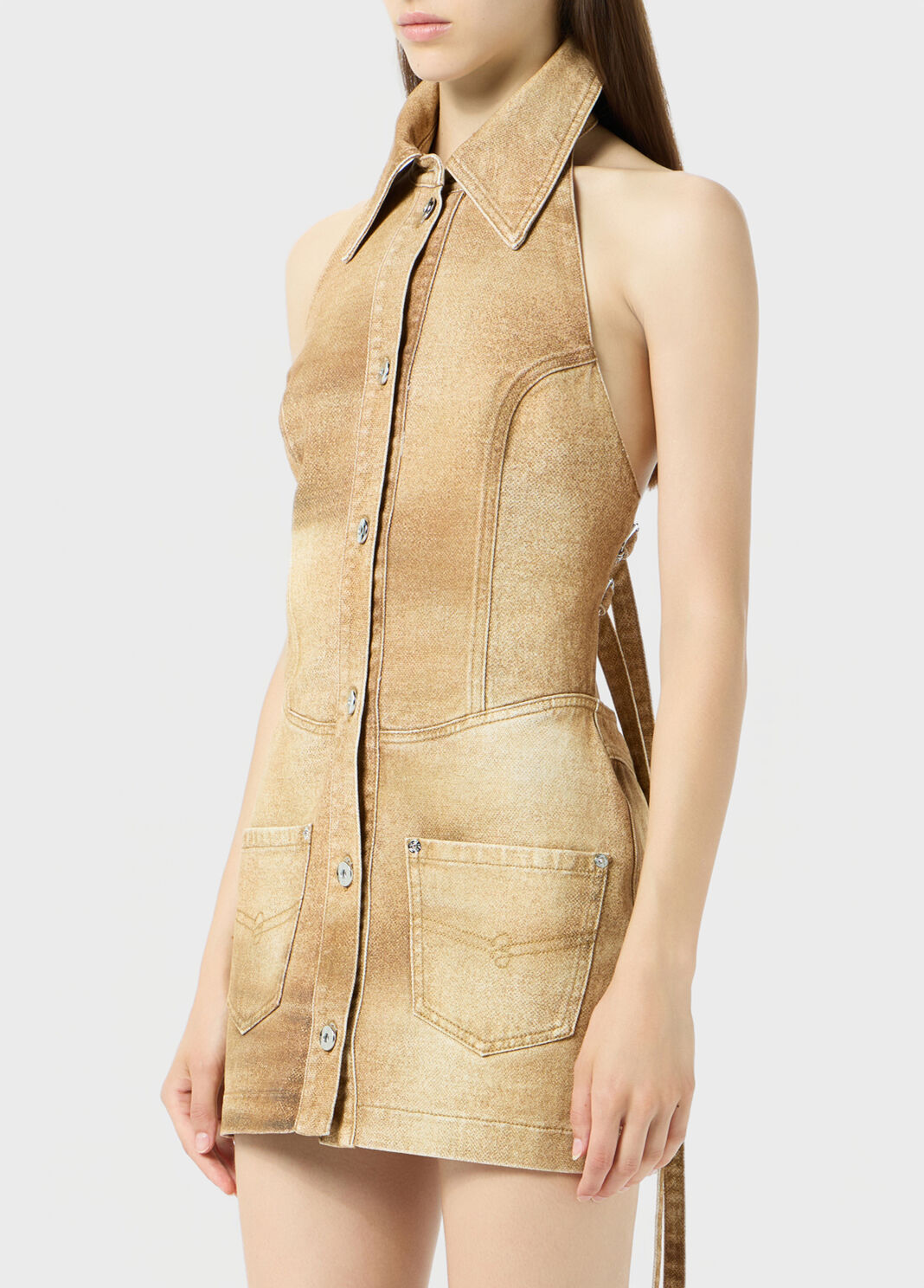 Short printed stretch bull denim dress  Blumarine - large image number 2