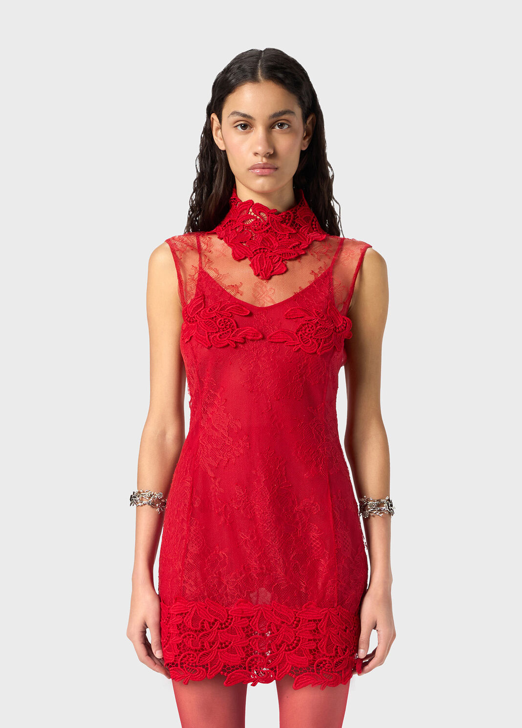 Chantilly lace dress with macrame  Blumarine - large image number 0