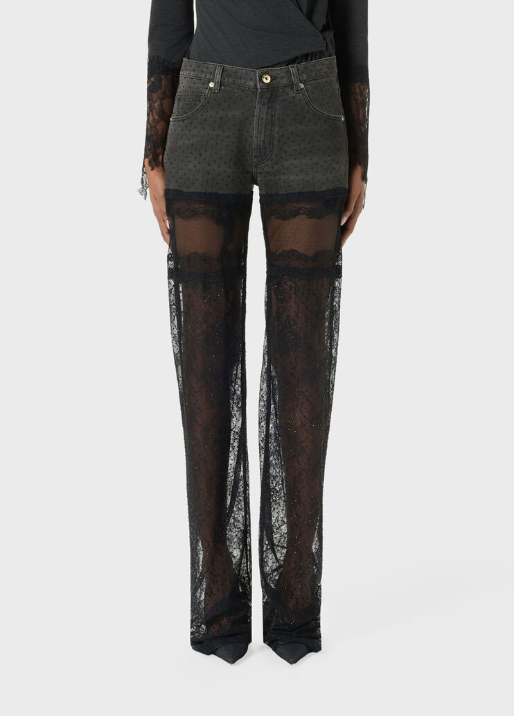 Jeans with tulle and lace  Blumarine - medium