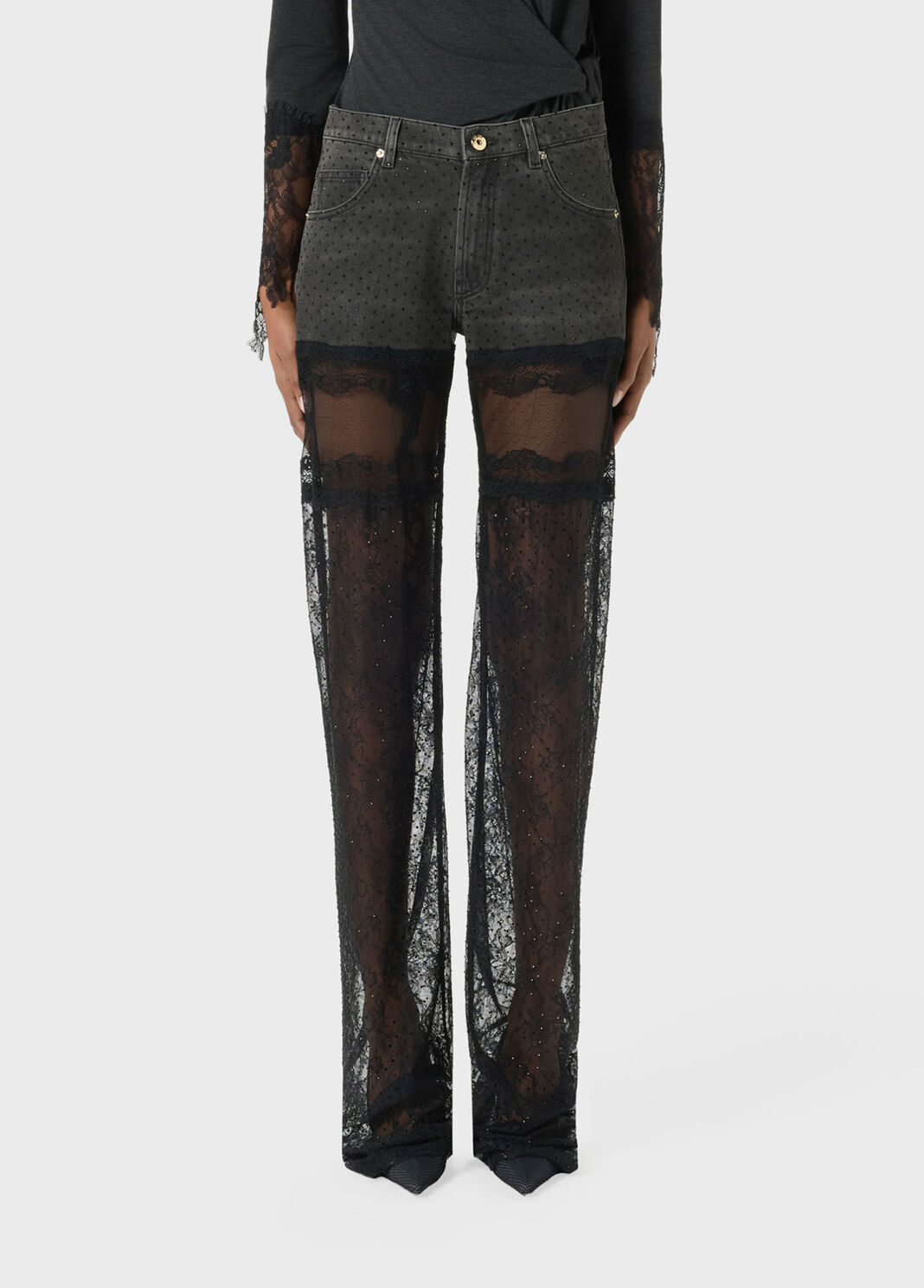 Jeans with tulle and lace  Blumarine - large image number 0