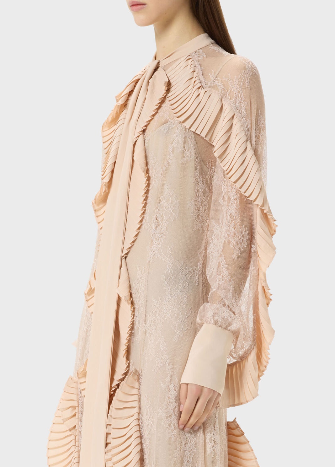 Lace shirt dress with pleated flounce  Blumarine - large image number 2