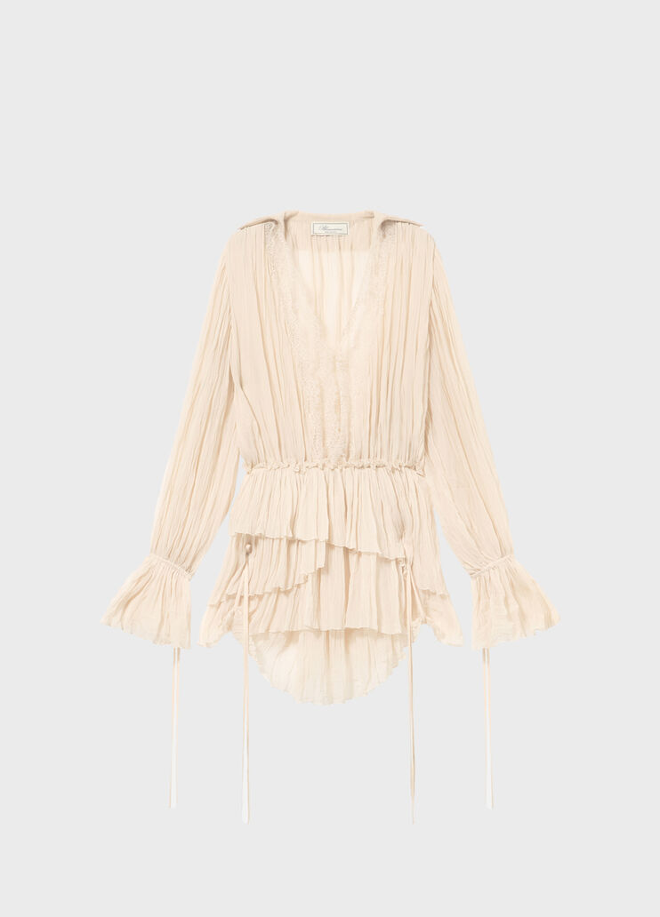 Flounced pleated georgette dress  Blumarine - medium