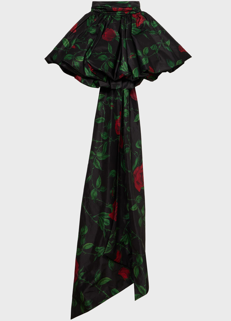 Short printed taffeta skirt with bow  Blumarine - medium