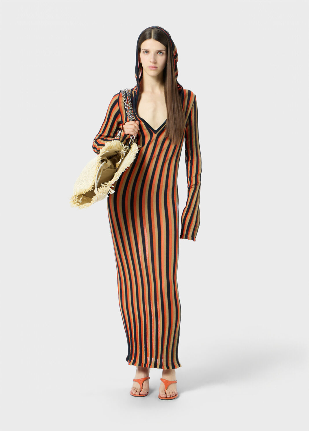 Long striped knit dress with hood  Blumarine - large image number 3