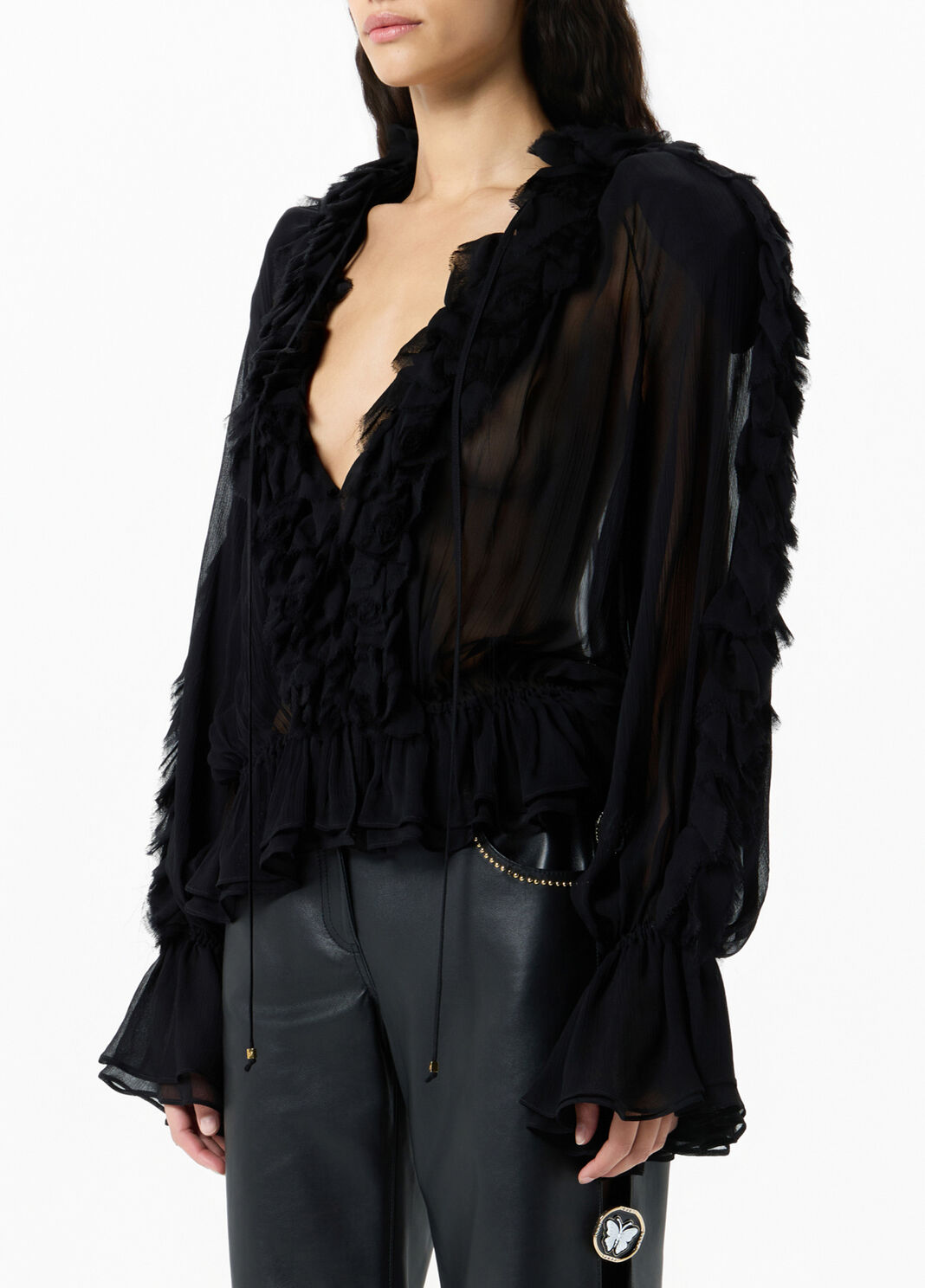 Chiffon shirt with flounce and ruffles  Blumarine - large image number 2