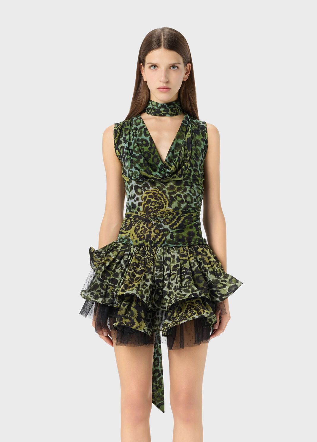 Printed Jersey Top with Scarf  Blumarine - large image number 0