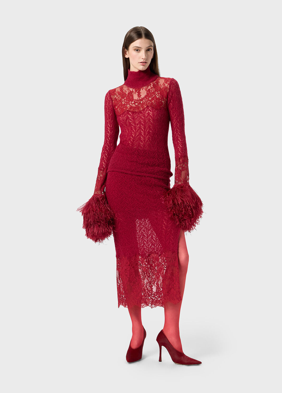 Knitted midi skirt with lace  Blumarine - large image number 3