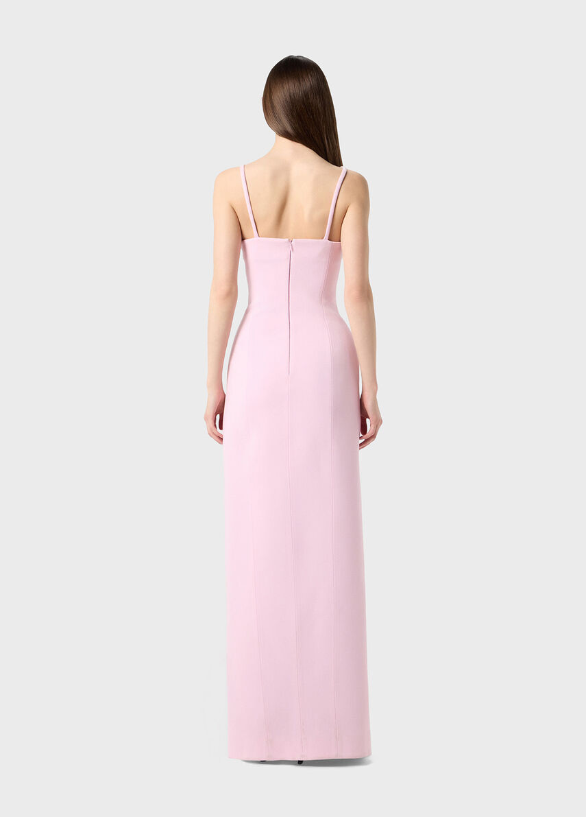 Long crepe dress with slit