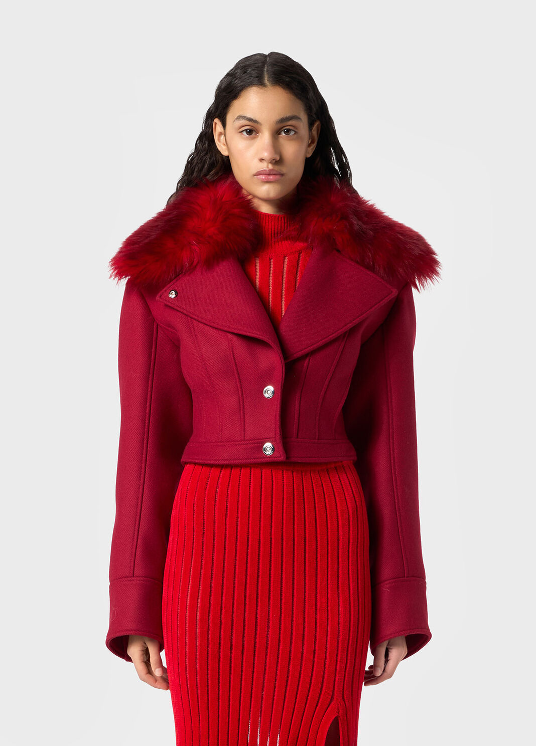 Chaqueta de pa&ntilde;o con pelo  Blumarine - large image number 0