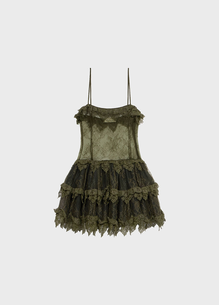 Short Chantilly lace dress with ruffles and scalloped edges  Blumarine - medium