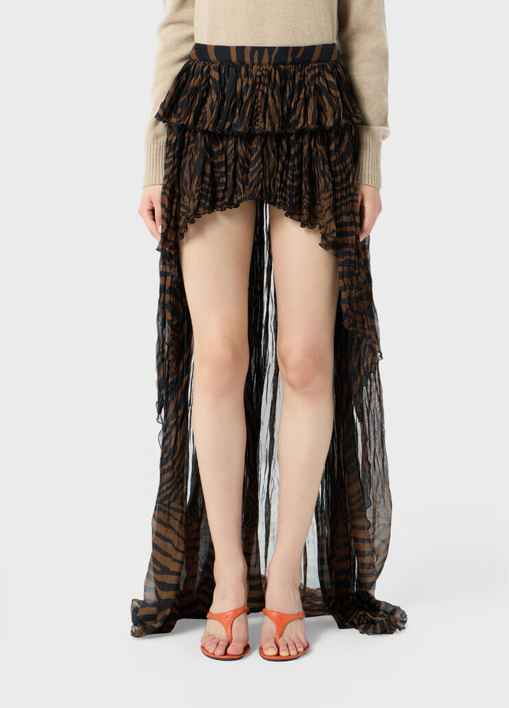 Asymmetrical printed chiffon skirt with ruffle  Blumarine - large image number 2