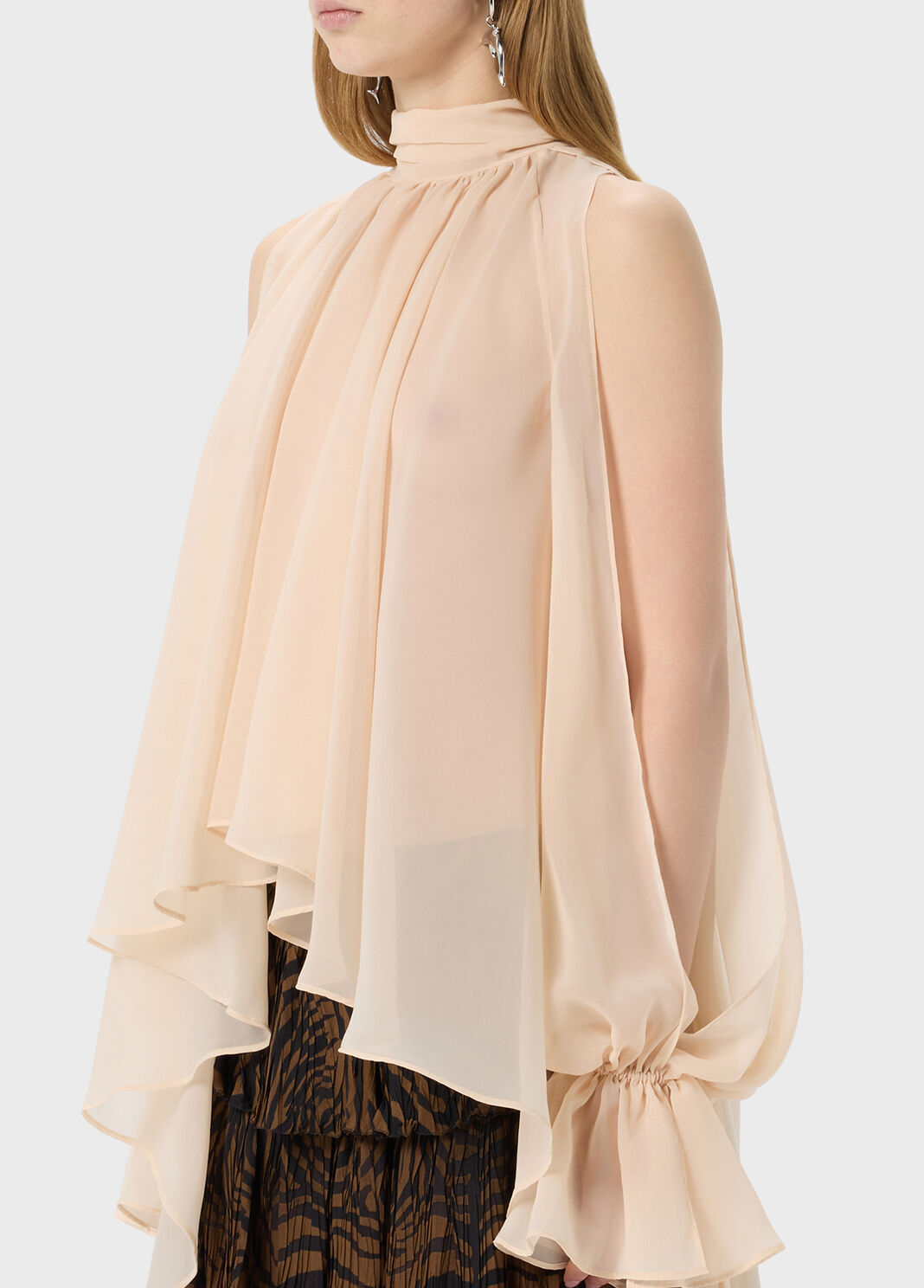 Asymmetrical chiffon blouse  Blumarine - large image number 2