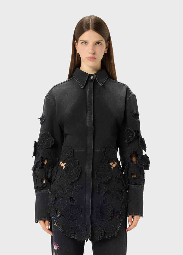 Denim shirt with inset embroidery  Blumarine - medium