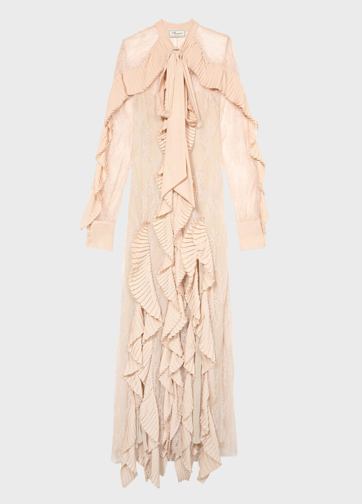 Lace shirt dress with pleated flounce  Blumarine - medium
