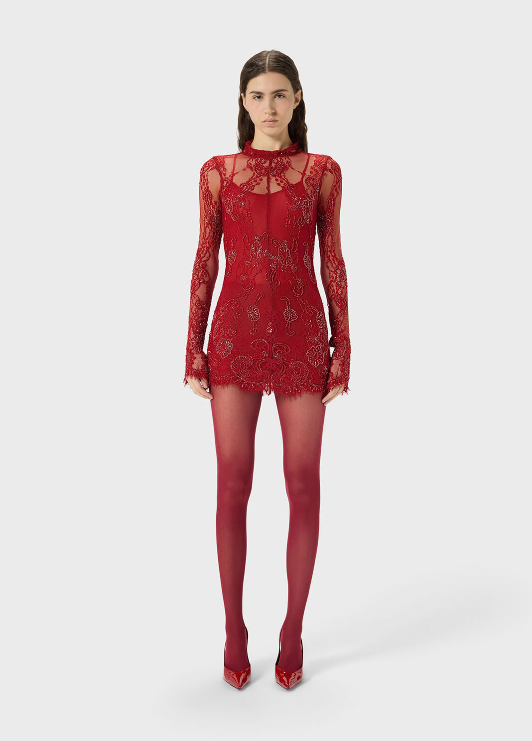 Short lace dress with embroidery  Blumarine - large image number 0
